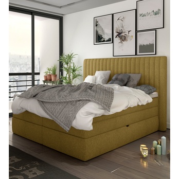 Posteľ boxspring TAIFA žltá, 140x200 cm 1
