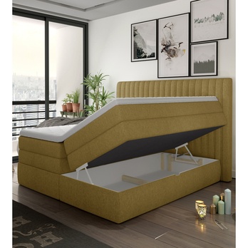 Posteľ boxspring TAIFA žltá, 140x200 cm 2