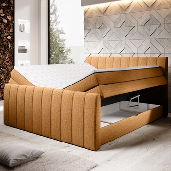Posteľ boxspring TAJA oranžová, 160x200 cm 2