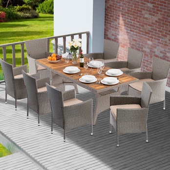 Záhradný stôl TAKEO 3 krémová/akácia 1