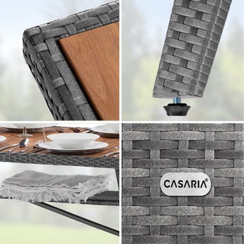 Záhradný stôl TAKEO 3 sivá/akácia 2