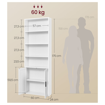 Knižnica TALL 2 biela 4