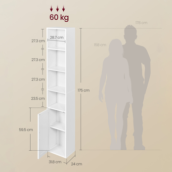 Knižnica  TALL biela 4