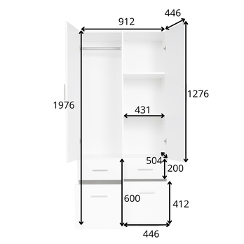 Šatníková skriňa TALLIN 5 biela 3