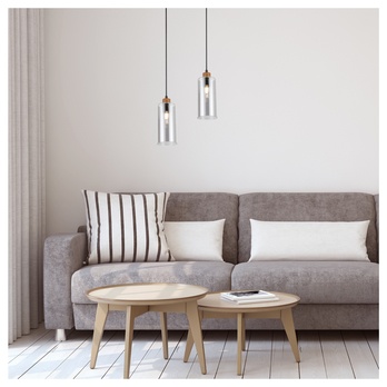 Závesné svietidlo TANNO dub/dymové sklo 1