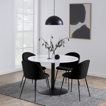 Jedálenský stôl TARIFA biela/čierna 10