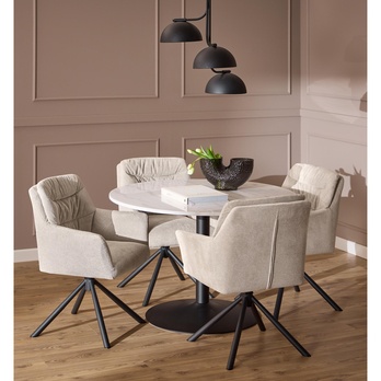 Jedálenská zostava TARIFA béžová/matná čierna 1