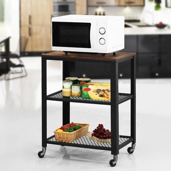 Servírovací stolík TAVIRA čierna/hnedá 2