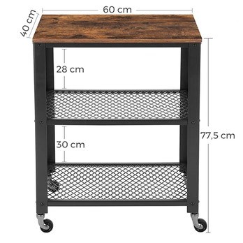 Servírovací stolík TAVIRA čierna/hnedá 7