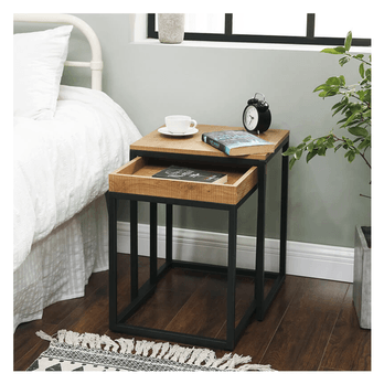 Prístavný stolík TAX hnedá/čierna, sada 2 ks 3