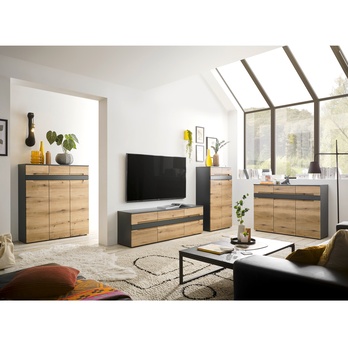 Komoda  TAYLOR 1 dub evoke/antracitová 1