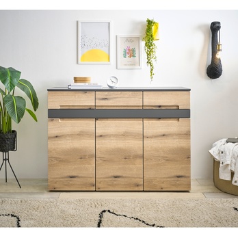 Komoda  TAYLOR 3 dub evoke/antracitová 5