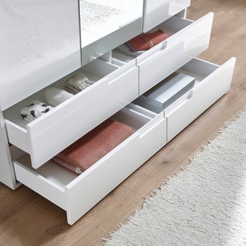 Šatníková skriňa TEAGAN 1 biela/biela vysoký lesk 6