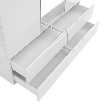 Šatníková skriňa TEAGAN 1 biela/biela vysoký lesk 9