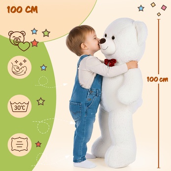 Plyšová hračka  TEDDY biela, výška 100 cm 1