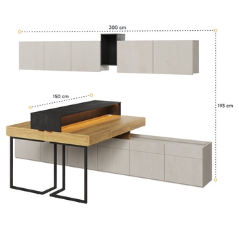 Študentská zostava TEEN FLEX 4 silk flou/orech hiroka/oceľová 3