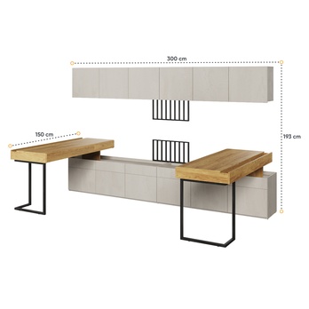 Študentská zostava TEEN FLEX 6 silk flou/orech hiroka/oceľová 3