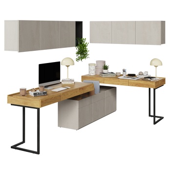 Študentská zostava TEEN FLEX 9 silk flou/orech hiroka/oceľová 2