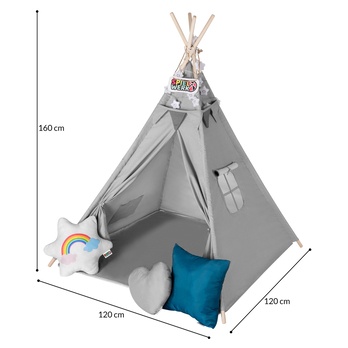 Detský stan TEEPEE sivá 3