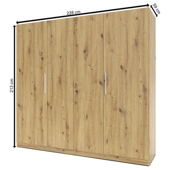 Šatníková skriňa TEMPIO dub artisan 2