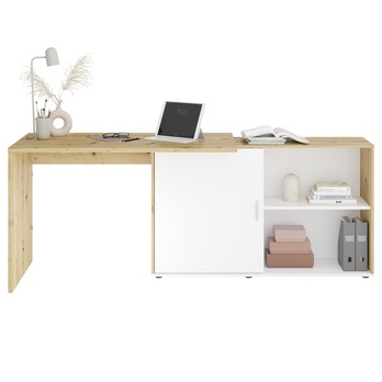 Písací stôl TEODORO dub artisan/biela 1