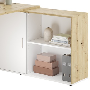 Písací stôl TEODORO dub artisan/biela 2