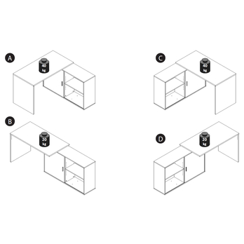 Písací stôl TEODORO dub artisan/biela 3