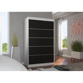 Šatníková skriňa TEONA biela/čierna 3