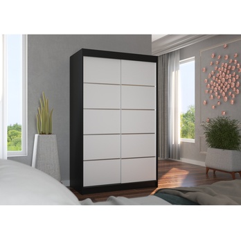 Šatníková skriňa TEONA čierna/biela 1