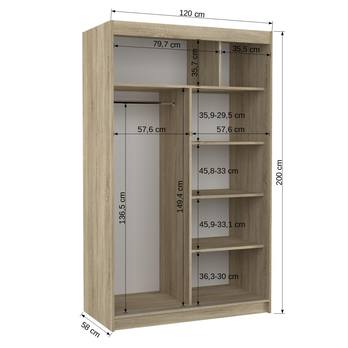 Šatníková skriňa TEONA dub sonoma 3