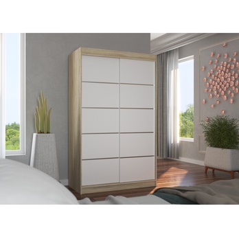 Šatníková skriňa TEONA dub sonoma/biela 1