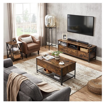 Konferenčný stolík TERELL čierna/hnedá 1