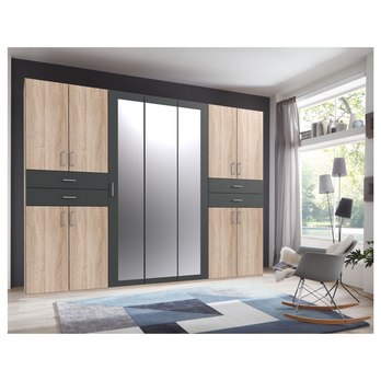 Šatníková skriňa TERENCE II dub sonoma/grafitová 1