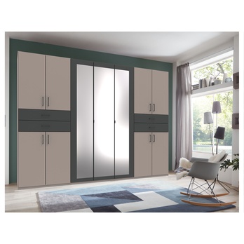 Šatníková skriňa TERENCE II taupe/sivá 1