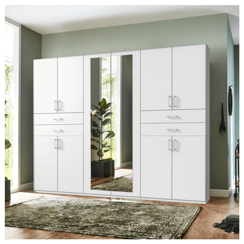 Šatníková skriňa so zrkadlami TERENCE biela 1