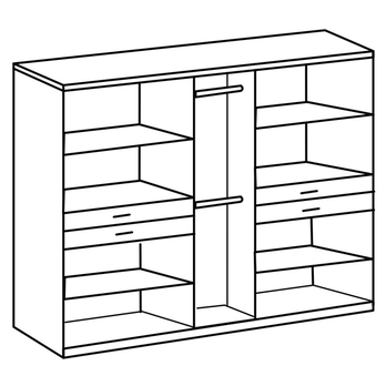 Šatníková skriňa so zrkadlom TERENCE biela/grafitová 4