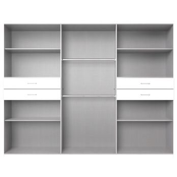 Šatníková skriňa so zrkadlami TERENCE grafitová 2