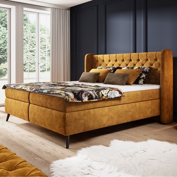 Posteľ boxspring TESHI oranžová, 180x200 cm 1