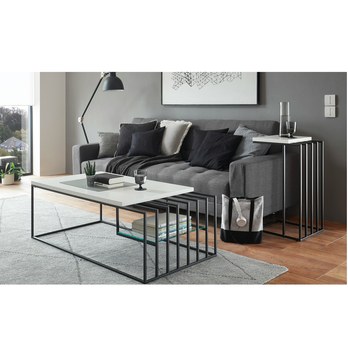 Konferenčný stolík THABA biela matná/čierna 1