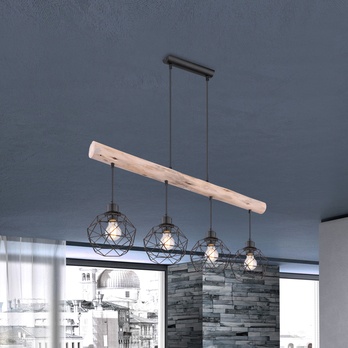 Závesné svietidlo THEODOR čierna/prírodná 1