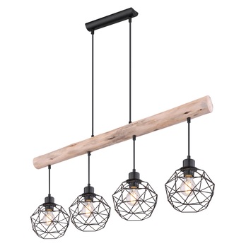 Závesné svietidlo THEODOR čierna/prírodná 2