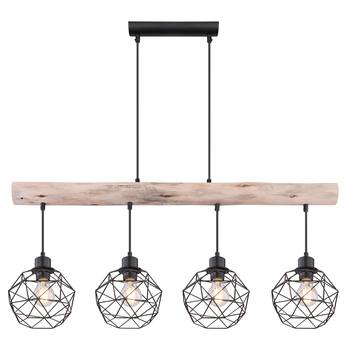 Závesné svietidlo THEODOR čierna/prírodná 3