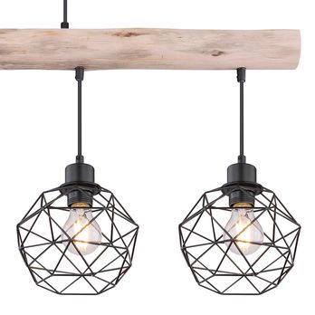 Závesné svietidlo THEODOR čierna/prírodná 4