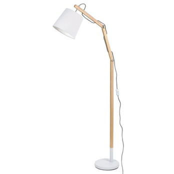 Stojacia lampa THOMAS biela/svetlé drevo 1