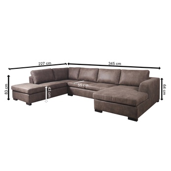 Sedacia súprava  THUNDER XL ľavá, hnedá 4