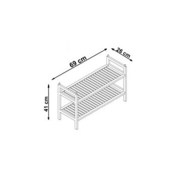 Polica na topánky TIBURON masívne drevo, výška 41 cm 2