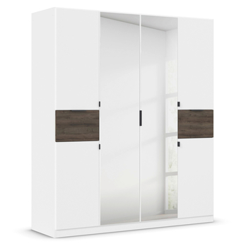 Šatníková skriňa TICAO II biela/dub atlantic tmavý, šírka 181 cm 3