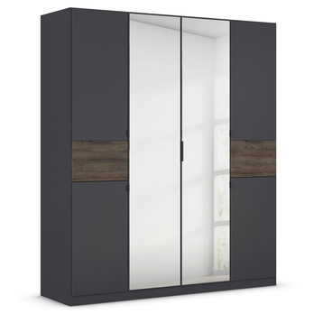 Šatníková skriňa TICAO II metalická sivá/dub atlantic tmavý, šírka 181 cm 3