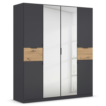 Šatníková skriňa TICAO II metalická sivá/dub artisan, šírka 181 cm 3