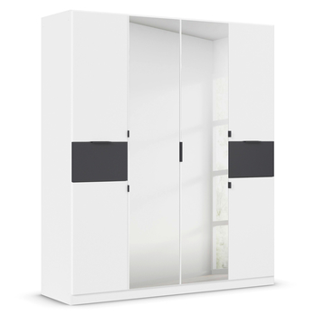 Šatníková skriňa TICAO II alpská biela/metalická sivá, šírka 181 cm 3